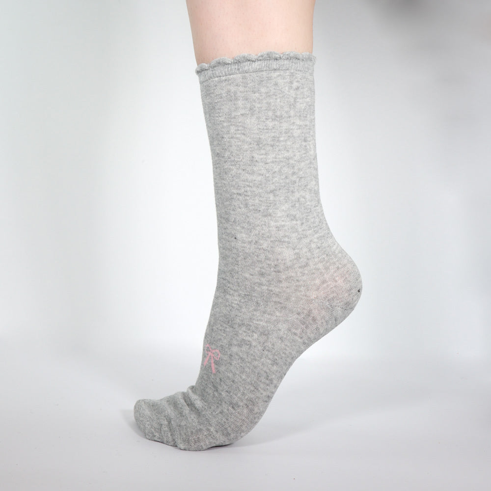 Bow Sock White Sockette Minx