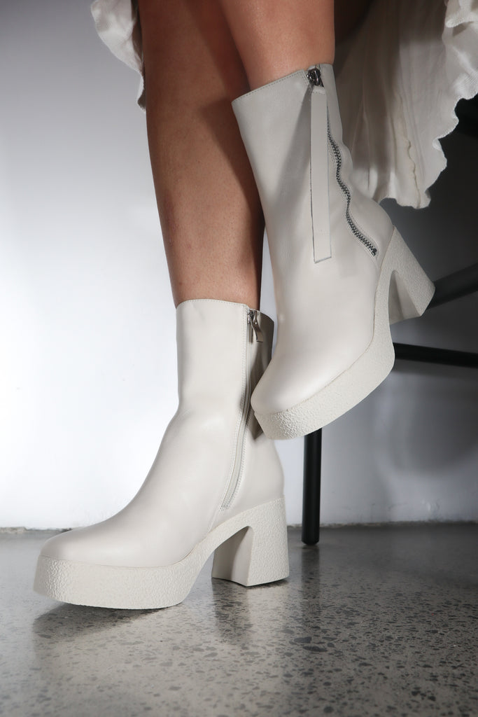 Cameo White Boot Footwear Minx