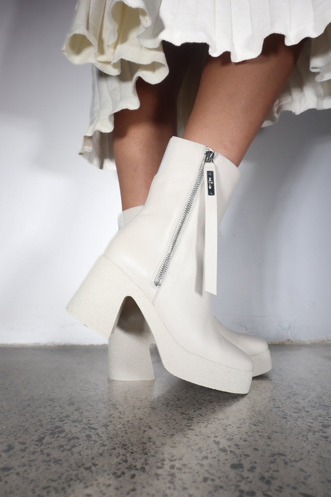 Cameo White Boot Footwear Minx