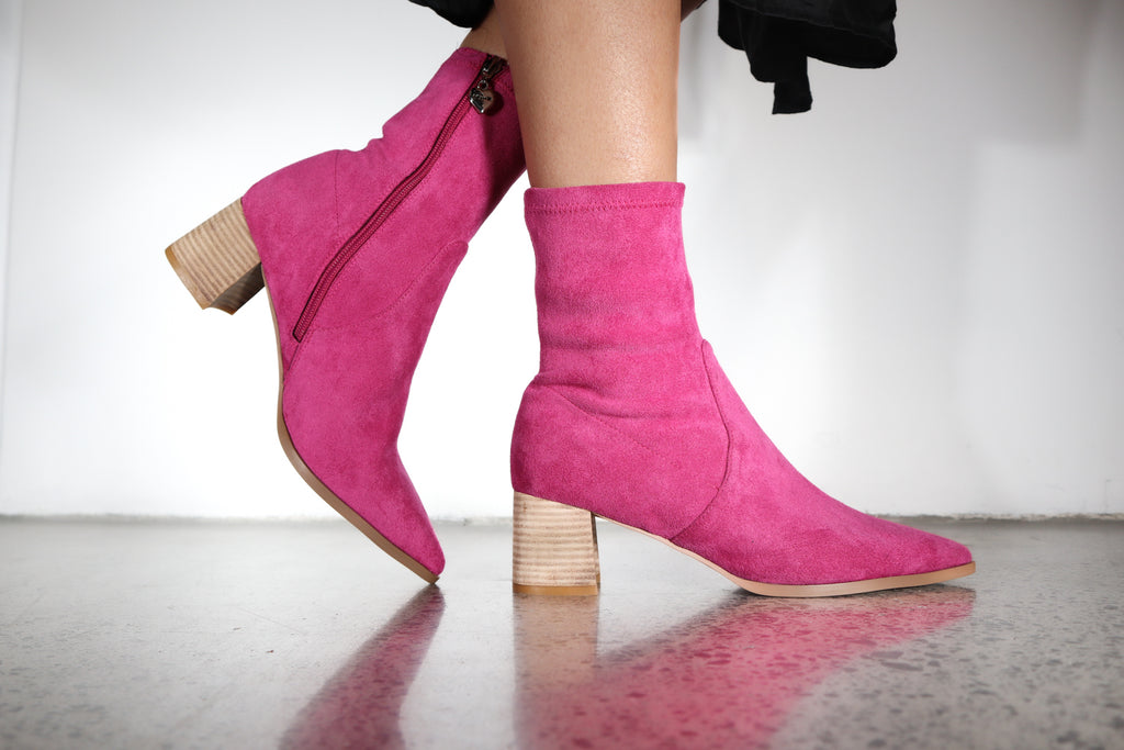 Crest Pink Suede Boot Footwear Minx