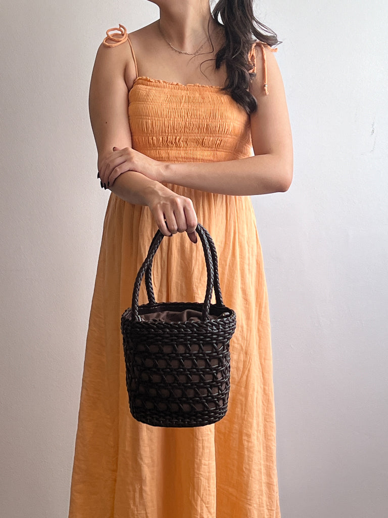 Emily In Paris Bucket Bag Ivory Weave Bags Minx