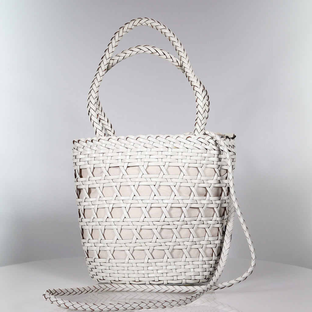 Emily In Paris Bucket Bag Ivory Weave Bags Minx