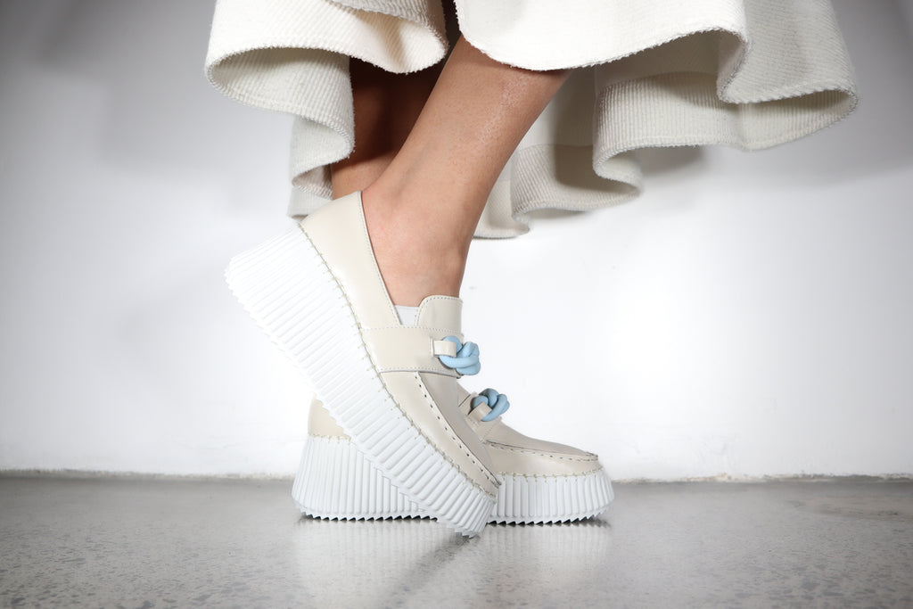 Floyd Ivory Powder Blue Shoe Footwear Minx