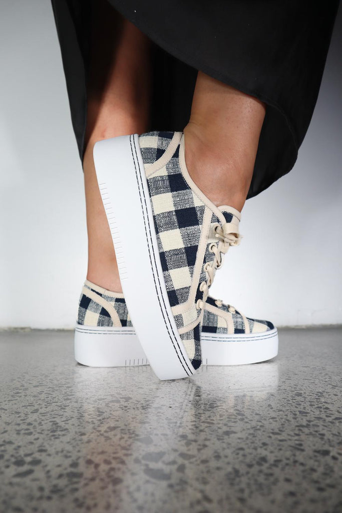 Lizzie - LAST PAIRS Lemon Check / 36 Footwear Minx