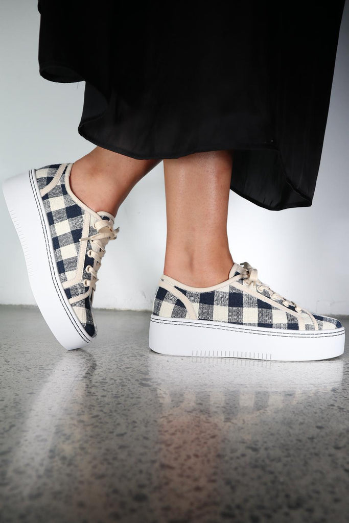 Lizzie - LAST PAIRS Lemon Check / 36 Footwear Minx