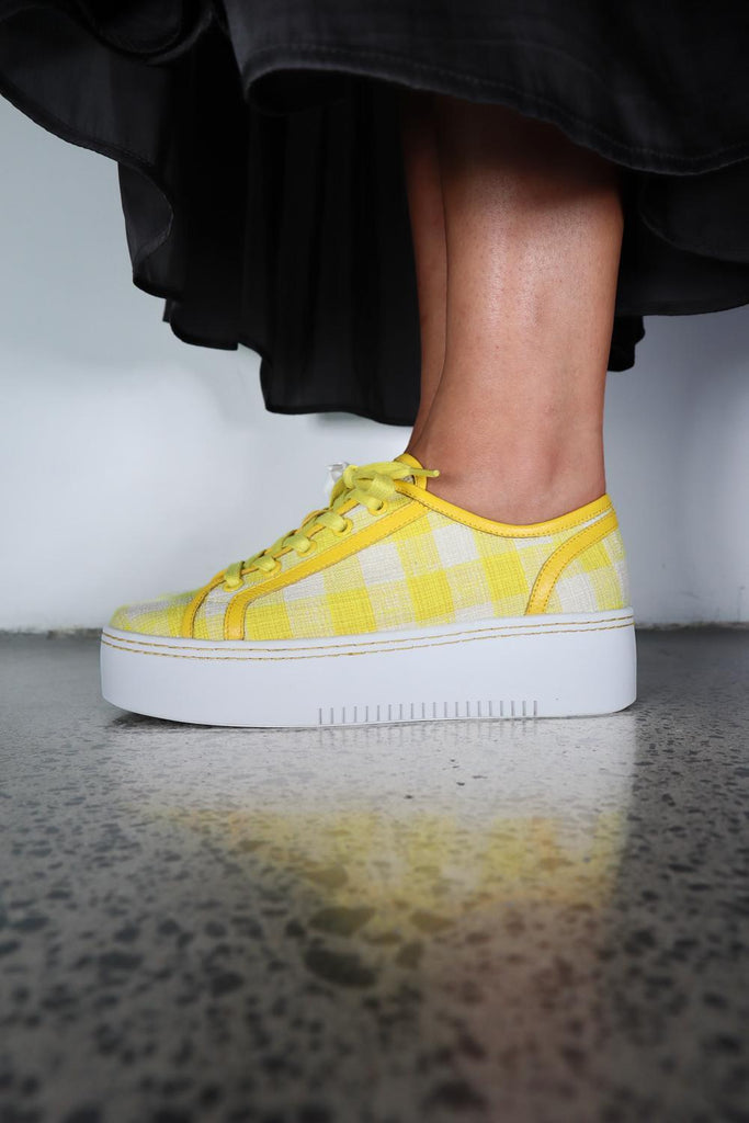 Lizzie - LAST PAIRS Lemon Check / 36 Footwear Minx