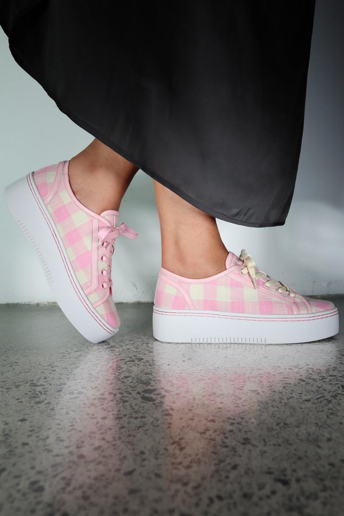 Lizzie - LAST PAIRS Lemon Check / 36 Footwear Minx