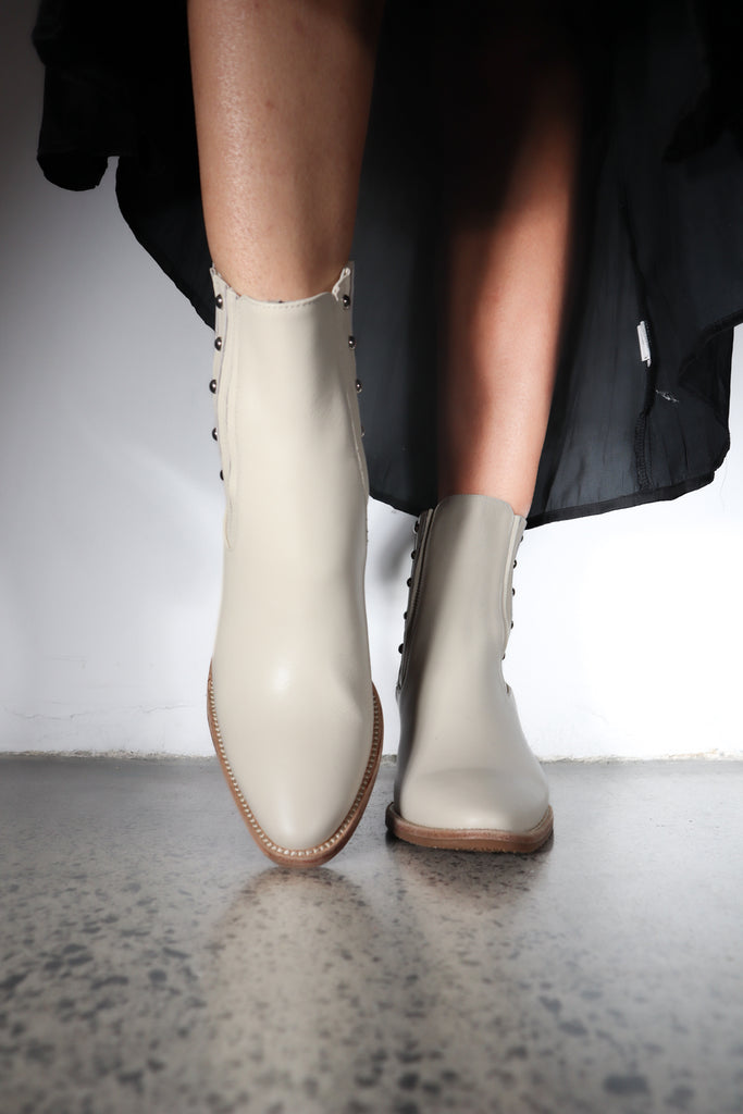 Lonestar Ivory White Ankle Boot  Footwear Minx