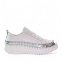 Pearlzie Stripe - White Light Blue Metallic