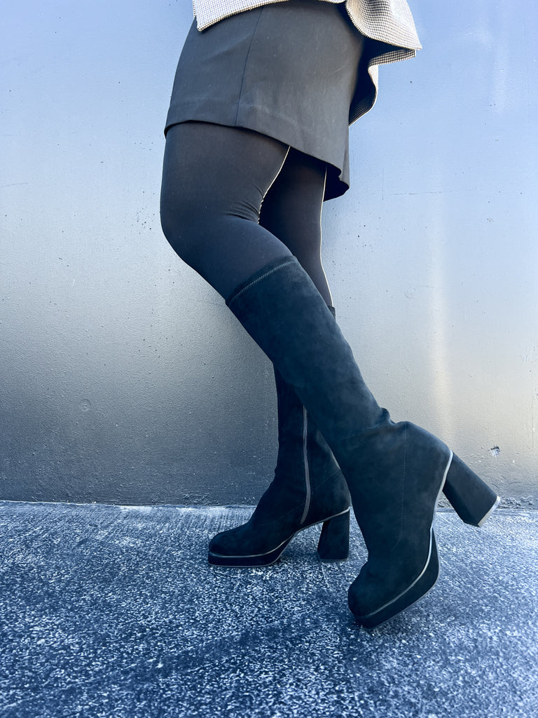 Christina Black Micro Stretch Suede / 36 Footwear Minx