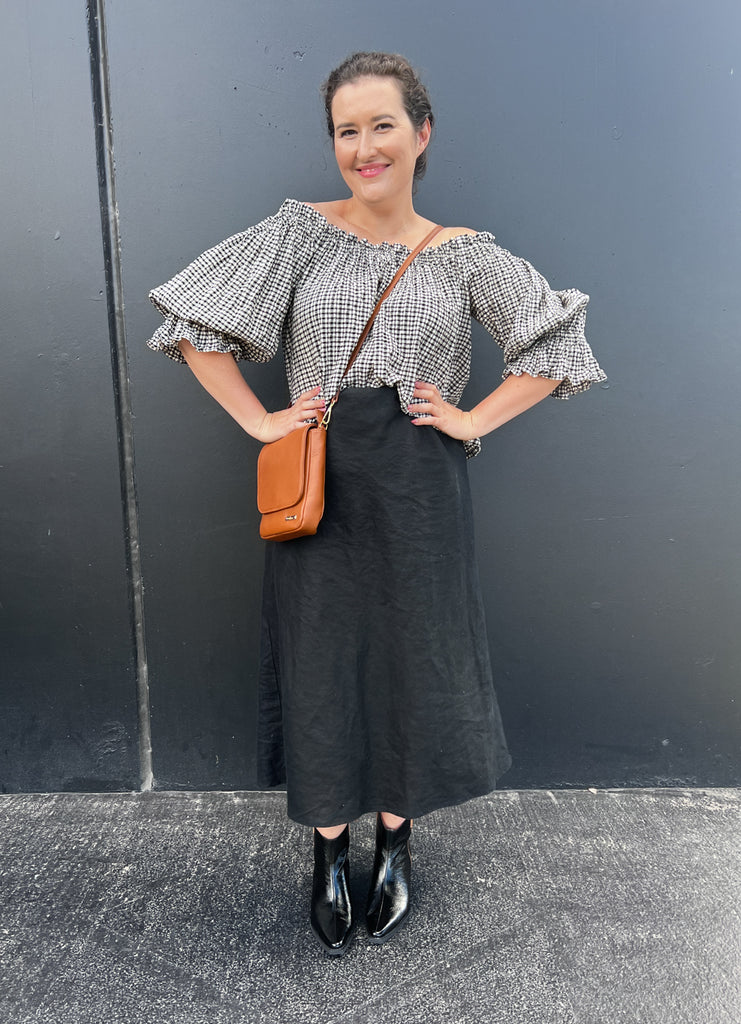 Ryder Black Crinkle Patent/Tan Trim / 36 Footwear Minx