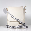 Macrame Flower Bag Strap Grey and White Accessories Minx