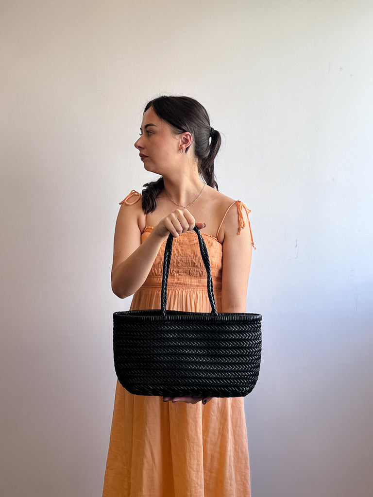 The Riviera Bag Ivory/ Tan Weave Bags Minx