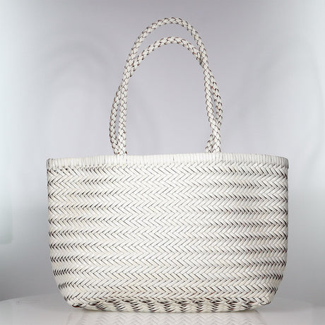 The Riviera Bag Ivory/ Tan Weave Bags Minx
