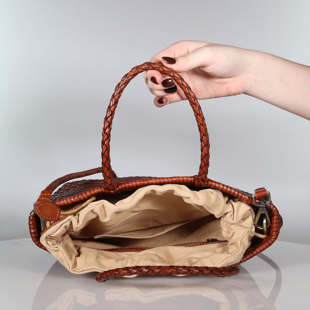 Saint Tropez Sunset Bag Cinnamon Brown Weave Bags Minx