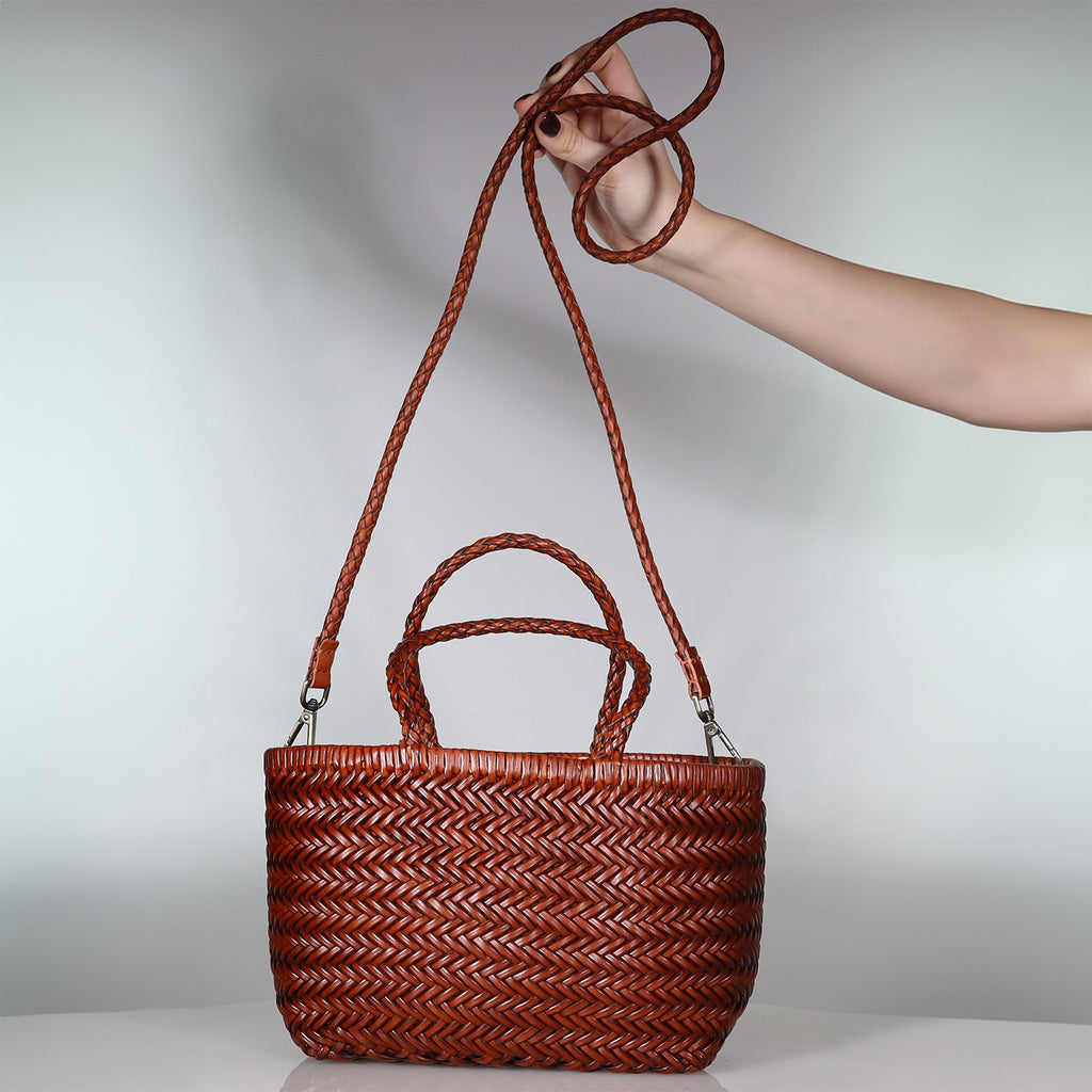 Saint Tropez Sunset Bag Cinnamon Brown Weave Bags Minx