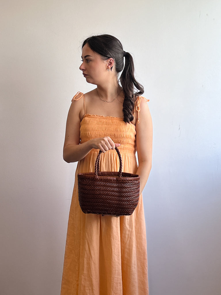 Saint Tropez Sunset Bag Cinnamon Brown Weave Bags Minx