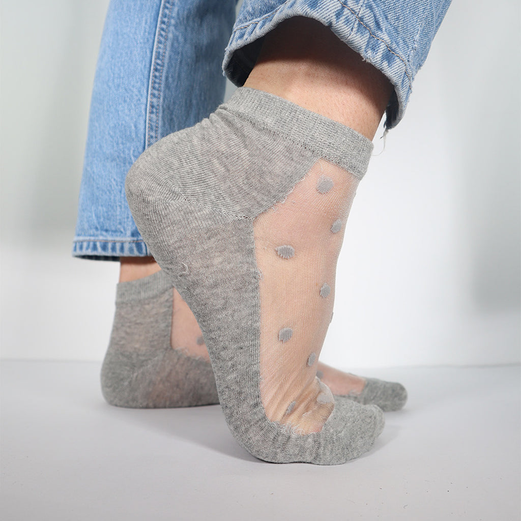 Spot Sock LONG (3pk) 1 x Black, 1 x White, 1x Grey Sockette Minx