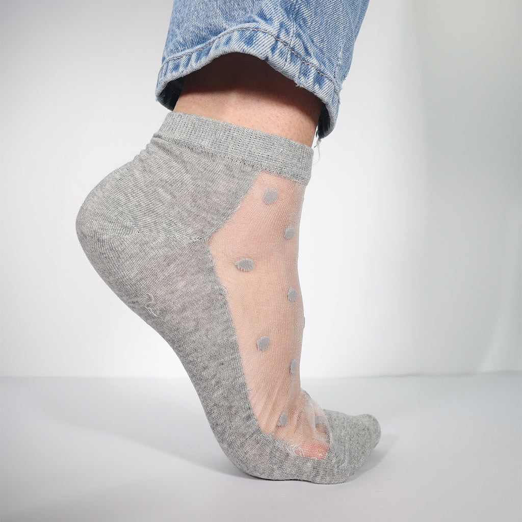 Spot Sock LONG (3pk) 1 x Black, 1 x White, 1x Grey Sockette Minx