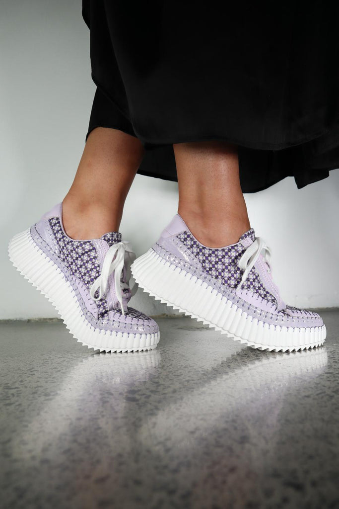 Stitched Up Purple Pattern Combo / 36 Footwear Minx