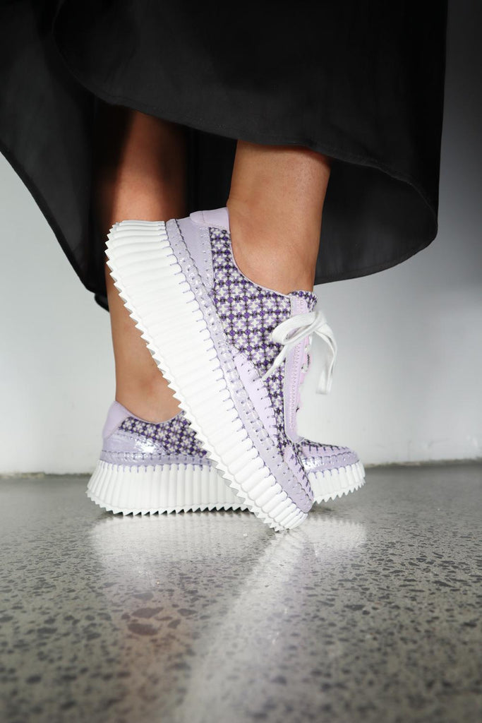 Stitched Up Purple Pattern Combo / 36 Footwear Minx