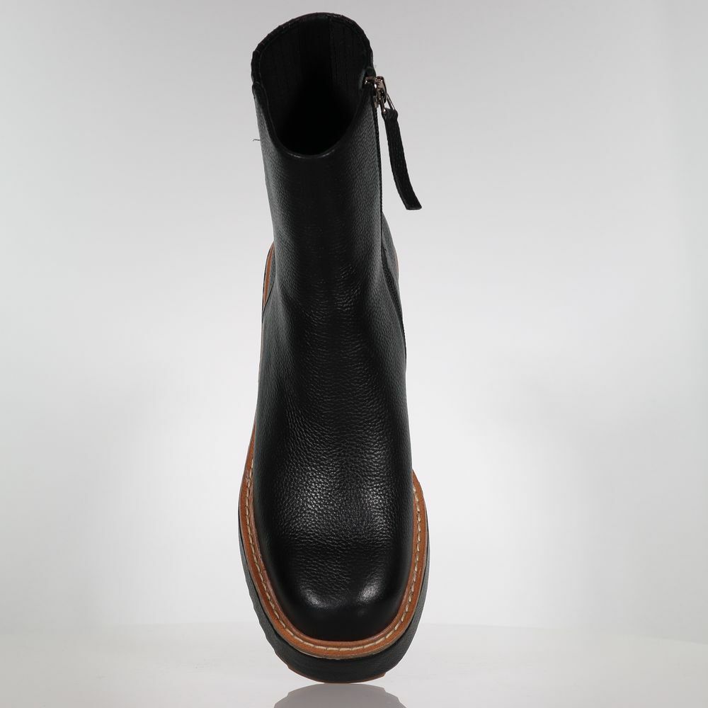 Tokyo Black Ankle Boots Thick Heel TOKYO BLACK COMMA HEEL SHORT