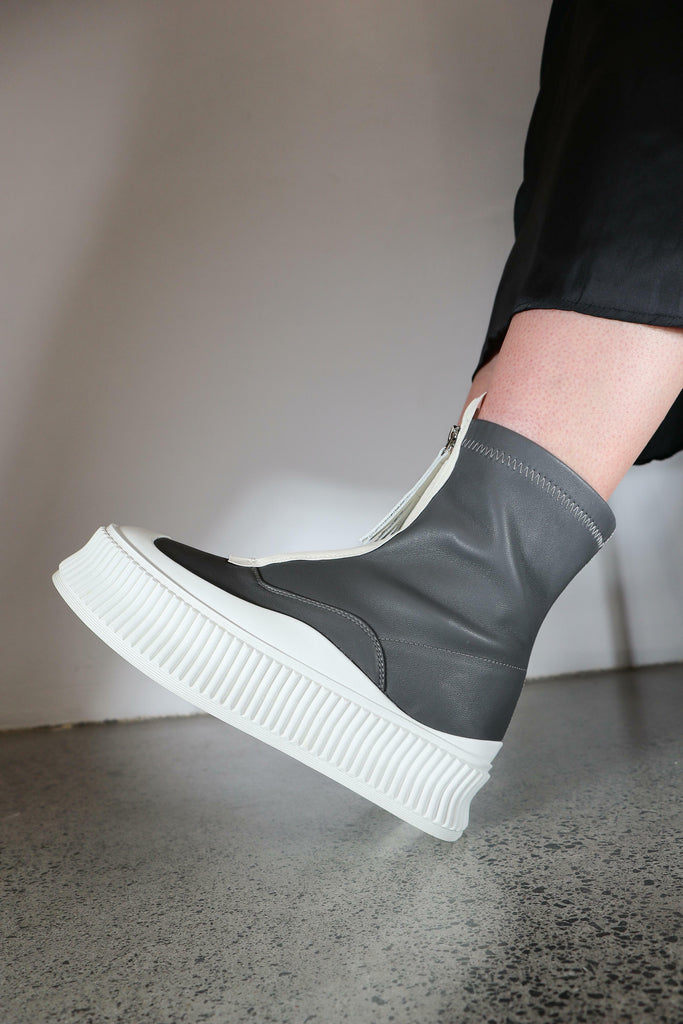 Ultra Sonic Slate Grey Stretch Boots Footwear Minx