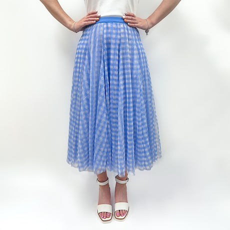 Swan lake Tulle Skirt - PATTERN Cornflower Blue Gingham Skirts Minx