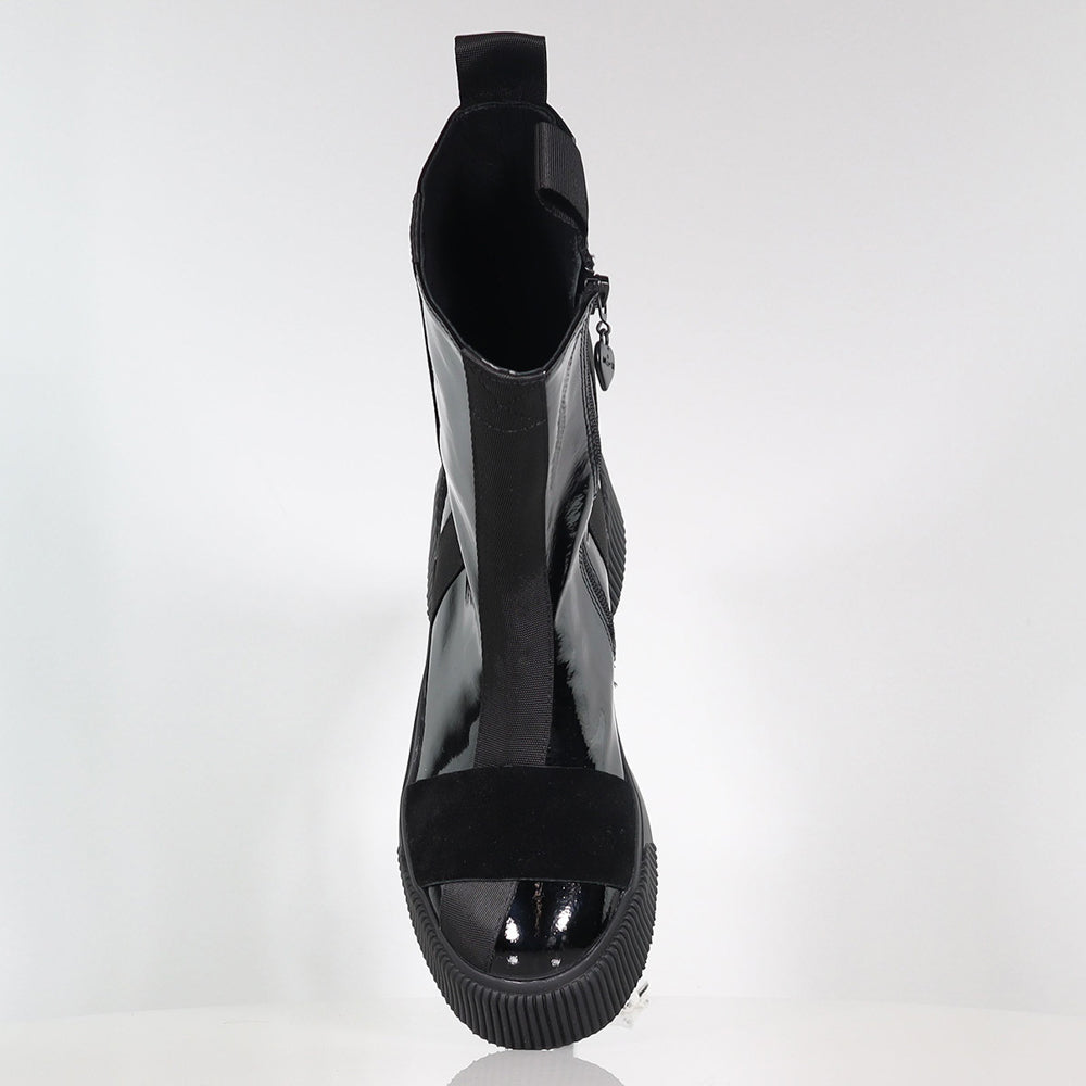 Edna Black Patent Ankle Boot Footwear Minx