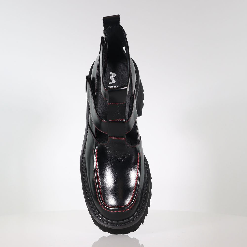 Halo Black Oil Bordo Stitch Shoe Footwear Minx