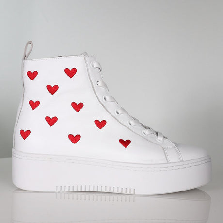 Queen of Hearts White Sneaker Footwear Minx