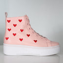 Queen of Hearts Baby Pink Sneaker Footwear Minx