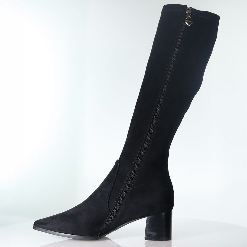 Monica Black Suede Boot  Footwear Minx
