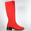Quest Red Emboss Boots Footwear Minx