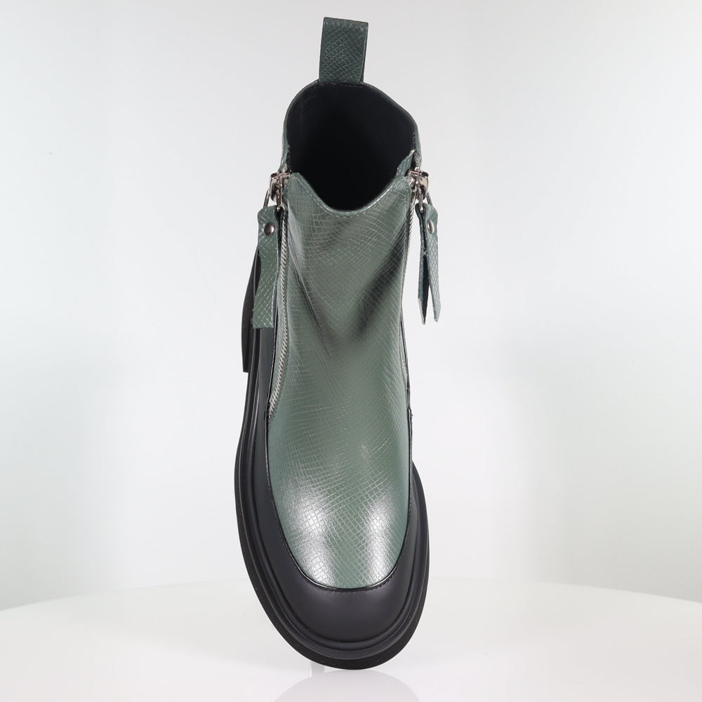 Sable Dark Sage Emboss /Ankle Boot Footwear Minx