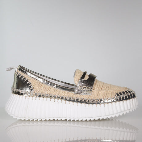 Tidal Gold Woven Metallic Sneaker Footwear Minx