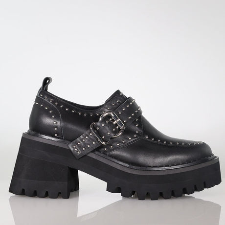 Vivid Black Stud shoe Footwear Minx