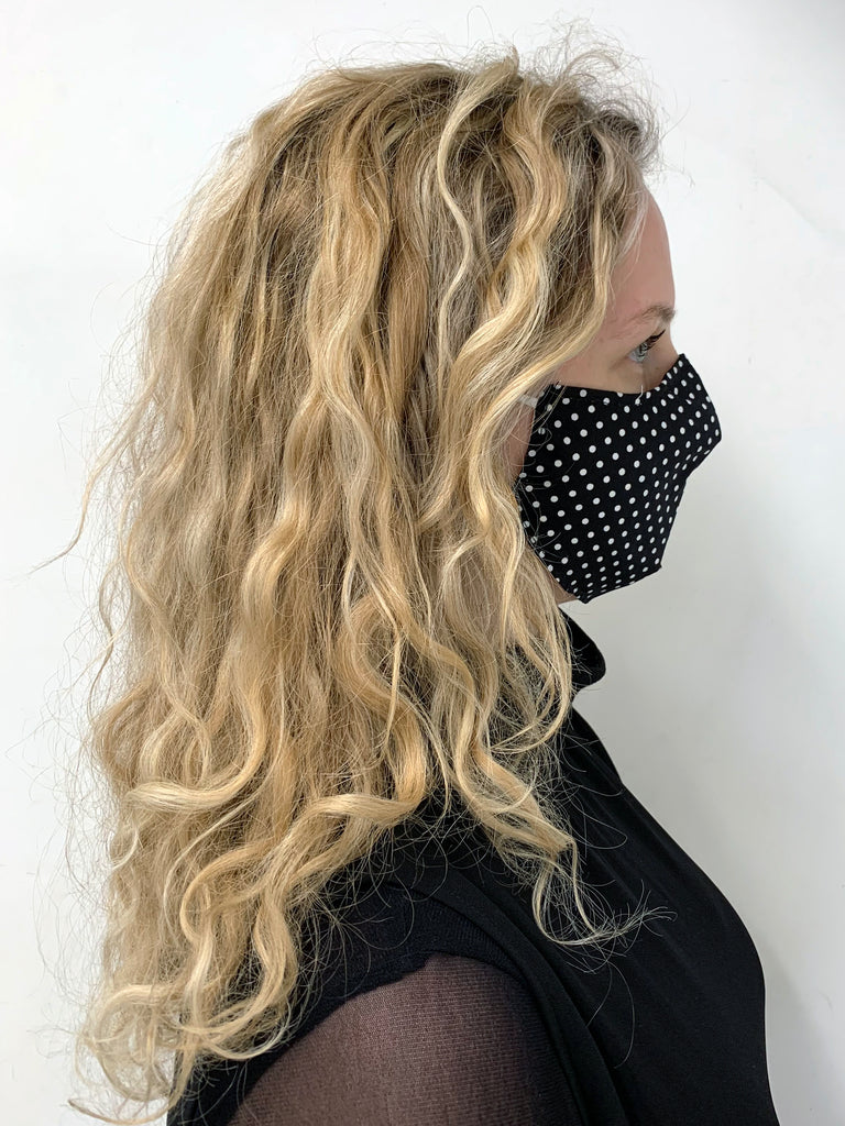 Reusable Cotton Face Mask - Black/White Spot Default Title Face Mask MINX Accessories