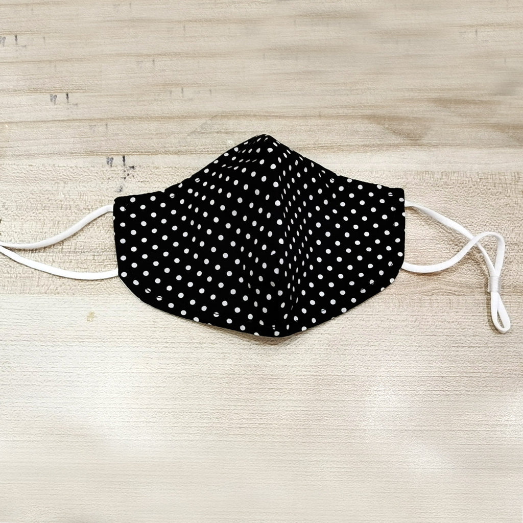 Reusable Cotton Face Mask - Black/White Spot Default Title Face Mask MINX Accessories