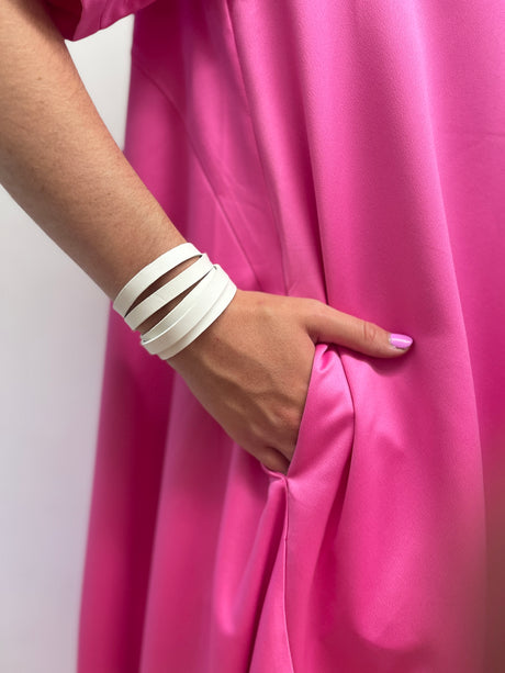 Leather Wrap Bracelet - White Default Title MINX Footwear | C.REED Clothing