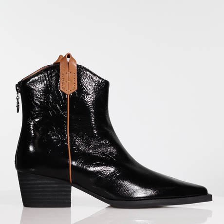 Ryder Black Crinkle Patent/Tan Trim / 36 Footwear Minx