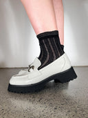 Short Frill Sock Black/Grey Sockette Minx