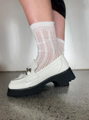 Stripe Delight Sock White Sockette Minx